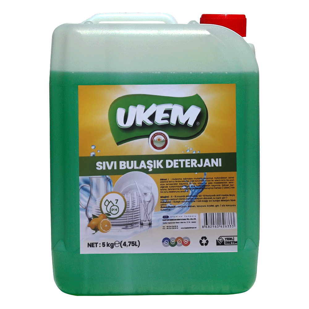 UKEM 5 Kg Sıvı Bulaşık Deterjanı – Yoğun Yağ Çözücü Güç