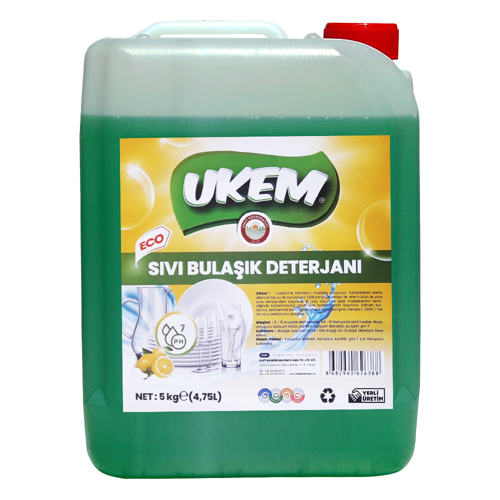 UKEM ECO 5 Kg Sıvı Bulaşık Deterjanı – Güçlü ve Hassas Temizlik